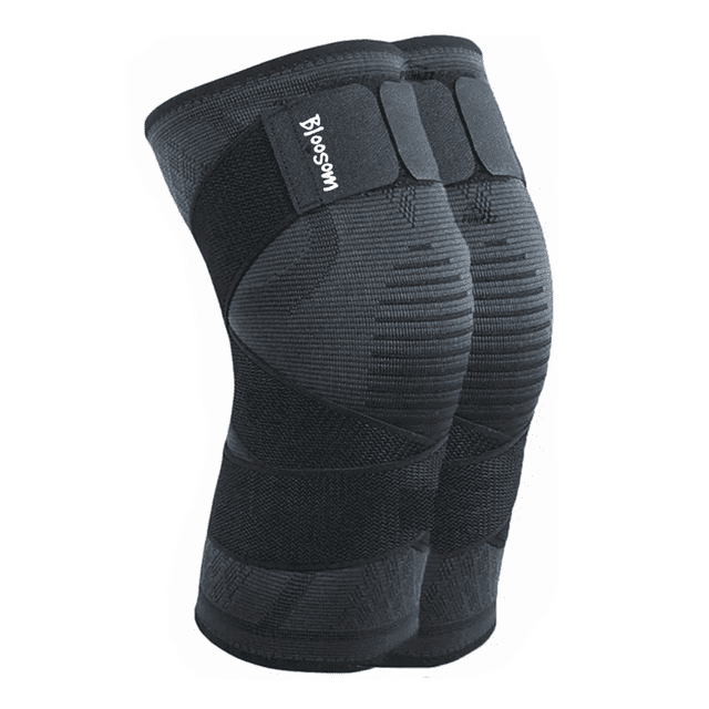 Par Rodilleras Bloosom Elásticas Deportivas Compresion Para Gym Negro XL