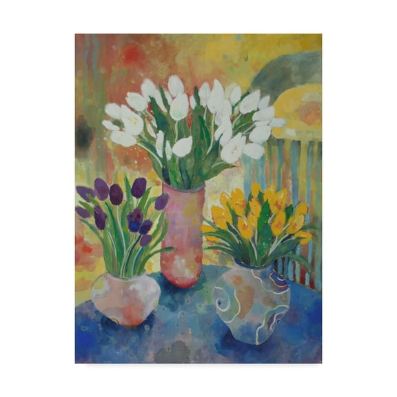 Trademark Fine Art 'Hand Painted Vases' Canvas Art by Lorraine Platt