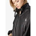 thumbnail image 3 of Ellos Women's Zip Front Leather Jacket Leather Jacket, 3 of 6