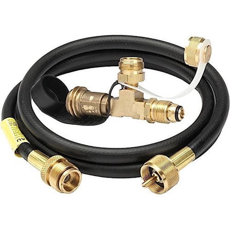 Enerco F173714 - Stay Flow 144" LP Gas Hose with Tee Assembly (Clamshell)