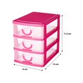 thumbnail image 3 of Mini Cajonera Bodega Aurrera de Plástico 3 Cajones Rosa, 3 of 3