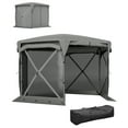 thumbnail image 2 of Outsunny 11 x 11ft Pop Up Gazebo Screen Tent with Removable Roof Cover, 4 Roll-up Wind Panels for Camping, Patio, Backyard, Lawn, Dark Gray, 2 of 9