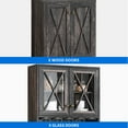 thumbnail image 6 of DEXTRUS Farmhouse Storage Cabinet for Liquor and Glasses, Freestanding Wood Tall Pantry Cabinet with 4 Door for Living Room, Hallway, Dark Rustic Oak, 6 of 7