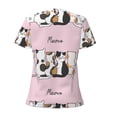 thumbnail image 3 of Uemuo Cute Cats Drawing Women's Deep V-Neck Low Cut Tops - Casual Loose Fit with Stainless Steel Loop, Soft, Breathable, Perfect for Office, Travel, and Daily Wear-Small, 3 of 5