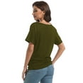thumbnail image 4 of Women's Boat Neck Dolman Top, Short Sleeve, with Side Shirring Detail, Solid Color, 4 of 5