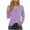 Purple, variant on Njagoc3 Short Sleeved Pleated Top with Checkered Printed Button for Womens