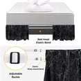 thumbnail image 4 of Abstract Halloween Bed Skirt Queen Size 16 Inch Drop, Cowweb Black Adjustable Elastic Dust Ruffles Bedskirt for Queen Bed Wrap Around Pleated Mattress Frame Cover, 4 of 9