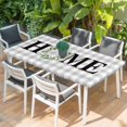 thumbnail image 2 of Rustic Home Table Cloths for 4 Foot Rectangle Tables, Eucalyptus Leaves Farmhouse Wreath Plaid Patio Waterproof Elastic Fitted Tablecloths, Washable Rectangular Table Cover for Camping, 2 of 8