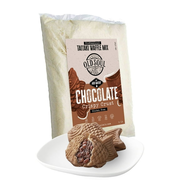 OldSoul Professional Taiyaki Waffle Mix | Crispy | Chocolate Flavor | GLUTEN FREE | 5 Lbs | 84 Waffles