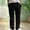 Black, variant on Mens Pants Casual with Pockets Striped Daily Trousers Loose Straight Leg Solid Color Army Green for L