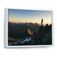thumbnail image 2 of Designart "Man on Mountain under Morning Sky" Hiking Floater Framed Wall Art Prints, 2 of 5