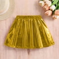 thumbnail image 6 of Girls Gold Shiny Pleated Skirt for Holiday Party, Metallic A-Line Dance Skirt Kids with Elastic Waist, Performance Celebration Skirt,Size 8-9T, 6 of 9