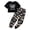 Black, variant on Usaibhir Girl Outfits Short Sleeve Printed Crop Tops Camouflage Pants 2pcs Summer Clothes Set 7-14T