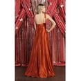 thumbnail image 2 of Womens Rust Formal Evening Long Scoop Neck Spaghetti Strap A-Line Plus Size Dress, 2 of 5