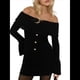 thumbnail image 1 of Blusas con Hombros Descubiertos para Mujer, Blusas de Larga para Salir, Estilo Y2K, Jersey de Punto, Conjuntos de Otoño A Negro M, 1 of 8