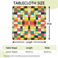thumbnail image 2 of Rainbow Checkered Pattern Square Fitted Tablecloth with Elastic Edge,Square Table Cover,Washable Elastic Table Cover for Home Kitchen Party Decor 36"x36", 2 of 6