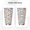 thumbnail image 3 of Fotbe Artoon Car Pattern 20 oz Tumbler Stainless Steel Vacuum Insulated Coffee Ice Cup Double Wall Travel Flask Leak-proof Coffee Cup-Straw Three-piece Set, 3 of 8