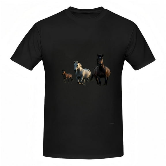 Cotton Short Sleeve T-Shirts for Women - Vibrant Horse Pattern Tees Stylish and Comfortable Tops for Everyday Wear