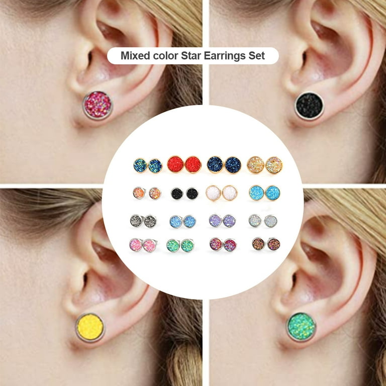 TureClos 20 Pairs Girl Earring Simple Small Ear Studs Charming