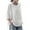 White, variant on Womens Summer Plus Size O-Neck Solid Fashion Casual Loose Three Quarter Sleeve Cotton Tops Blouse T-Shirt White