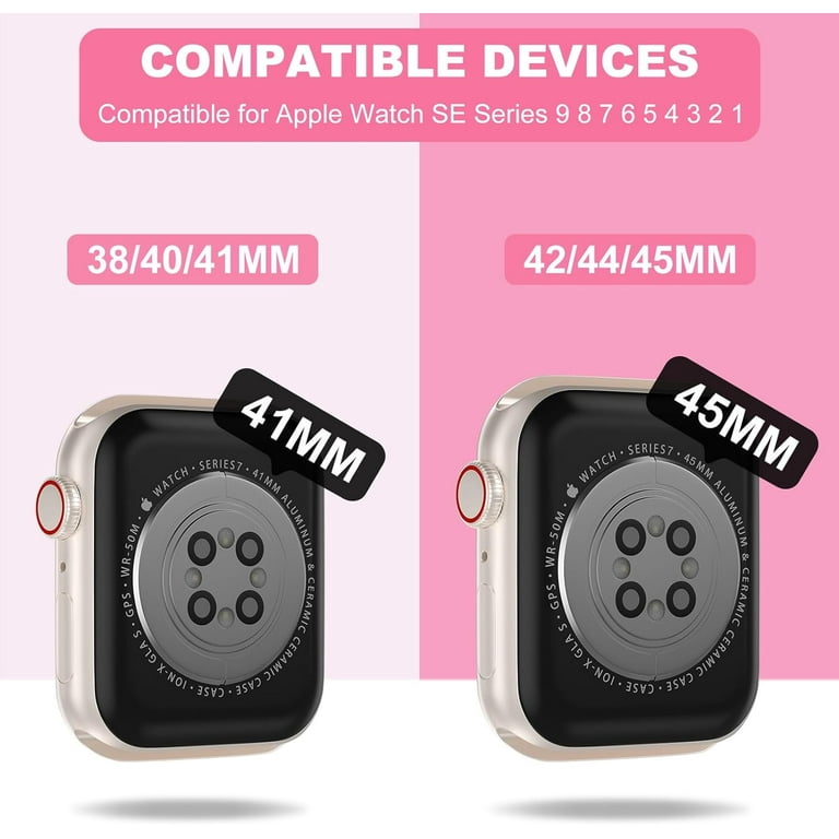 ZHYW Compatible for Crystal Clear Apple Watch Bands, 45mm 44mm