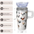 thumbnail image 3 of 20oz Hen Chicken Tumbler with Handle Insulated Travel Mug Cool Birthday Christmas Gift for Chicken Lovers Women Men Cup Holder Friendly Wide Mouth for Ice Hot Tea Cold Water On the Go Trips, 3 of 6