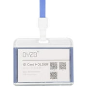 DYZD Badge Holders Hard Plastic ID Card Holders Waterproof ID Holder with Neck Lanyards ID Badge Card Holders(Blue,2