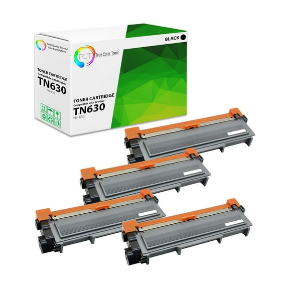 TCT TN630 Toner Cartridge 4 Pack - Premium Compatible Replacement for Brother TN-630 Black