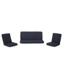 GDF Studio Eydan Outdoor Water Resistant Fabric Loveseat and Club Chair Cushions, Navy Blue
