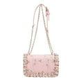 thumbnail image 2 of LHNFT Flower Evening Handbags Chain Strap Square Shoulder Bag Crossbody Bag Crystals Rhinestone Clutch Purse, 2 of 9