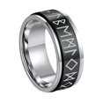thumbnail image 1 of Anillo giratorio de acero inoxidable europeo y americano Anillo de moda de tótem simple personalizado de acero de titanio, 1 of 5
