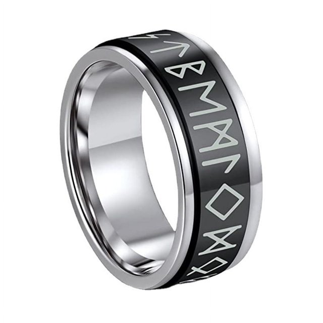Anillo giratorio de acero inoxidable europeo y americano Anillo de moda de tótem simple personalizado de acero de titanio