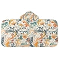 thumbnail image 5 of Yayeee Kids Hooded Towel with Hand Pockets Beach Soft Absorbent Bath Wrap 50 x 23.5 inch, Whimsical Leaves, 5 of 5