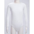 thumbnail image 2 of Yeahdor Justaucorps de Base pour Filles, Gymnastique, Ballet, Danse, sous-Vêtement, Justaucorps, Tenue de Danse, Blanc, Col Rond, 170, 2 of 7