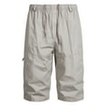 IKEVEN Men's Casual Shorts Linen Shorts Casual Elastic Waist Drawstring