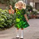 thumbnail image 4 of Niñas Vestido de Día de San Patricio 3-12 Años Niños Niños Verano Casual Cuello Redondo Manga Corta, 4 of 9