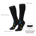 thumbnail image 4 of Honeii Color Musical Notes Print Long Socks,Novelty Design Socks Gift for Men and Women,Crew Socks,Calf Socks, 4 of 6