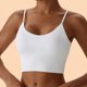 thumbnail image 1 of Sujetador deportivo para mujer, sin espalda, con espalda cruzada, copas acolchadas, sujetador deportivo largo de canalé, tirantes ajustables en la espalda, 1 of 3
