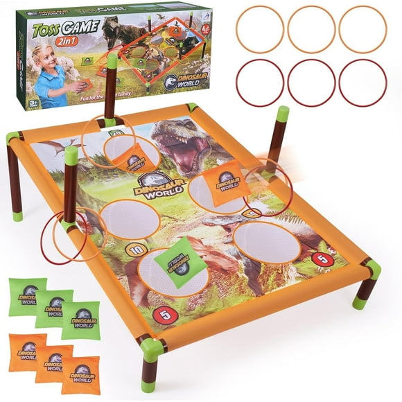 Cornhole Set with 6 Bean Bags, 5-Hole Toss Game for Outdoor Family Fun