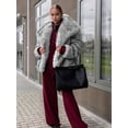 thumbnail image 5 of Womens Faux Fur Coat Faux Fur Jacket Long Sleeve Lapel Furry Winter Jackets Parka Short Coat Silver Fur XS, 5 of 8