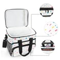 thumbnail image 6 of FORMRS Insulated Cooler Bag 24 Cans Capacity Soft Leakproof Lunch Box with Side Pockets, White Retro Pattern, 6 of 7
