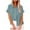 Blue, variant on Uaswgudfs Women's Cotton Short Sleeve Shirt - Casual Cardigan Summer Blouse with Chest Pocket and Button Placket Top