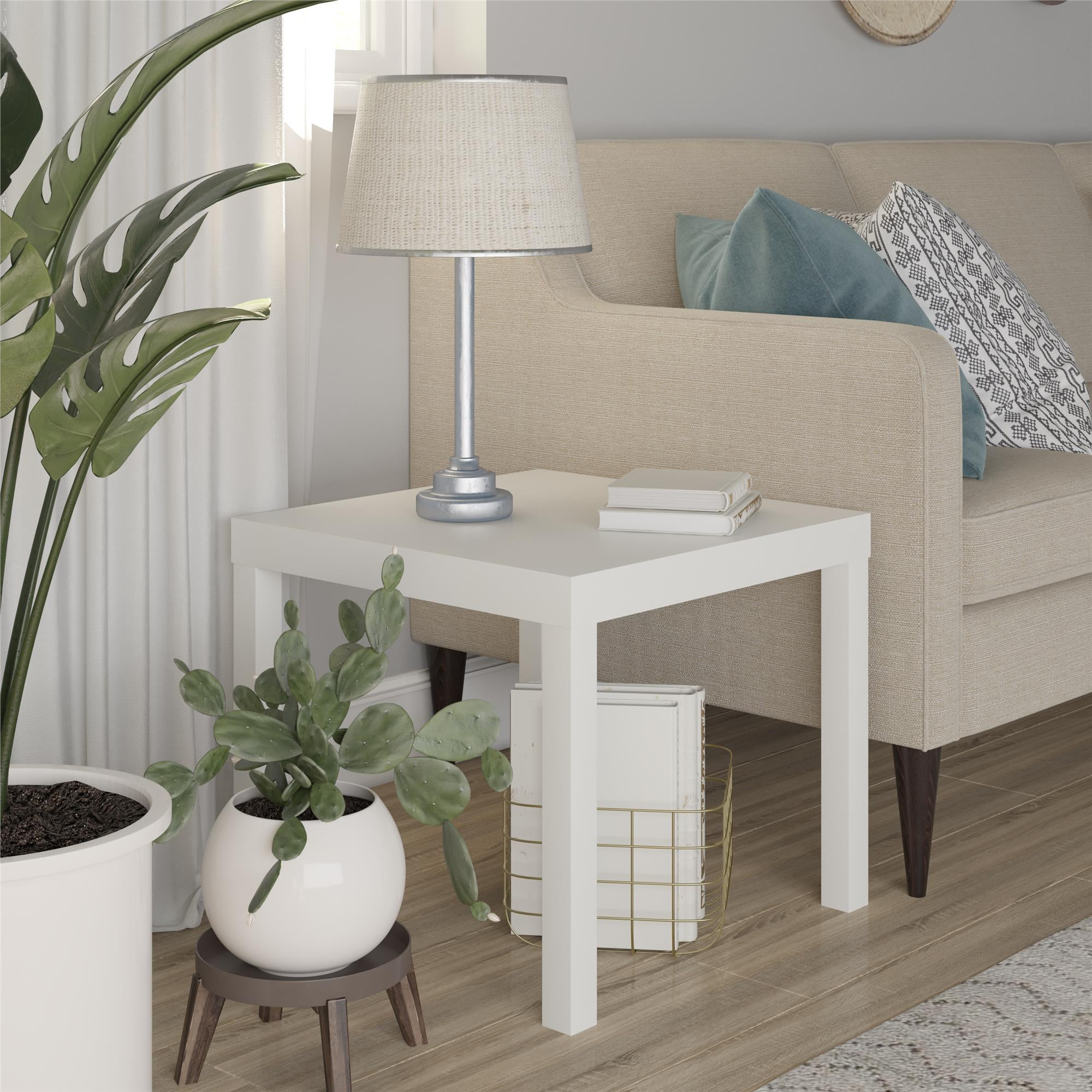 Mainstays Parsons End Table, White