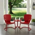 thumbnail image 2 of Pemberly Row Ensemble de Conversation de Patio Rond en Métal de 3 Pcs, Fini Rouge Vif Lustré, 2 of 7