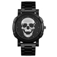 thumbnail image 1 of Reloj de hombre con correa de acero y calavera de calavera, reloj de metal con personalidad para hombre, reloj de regalo, 1 of 6