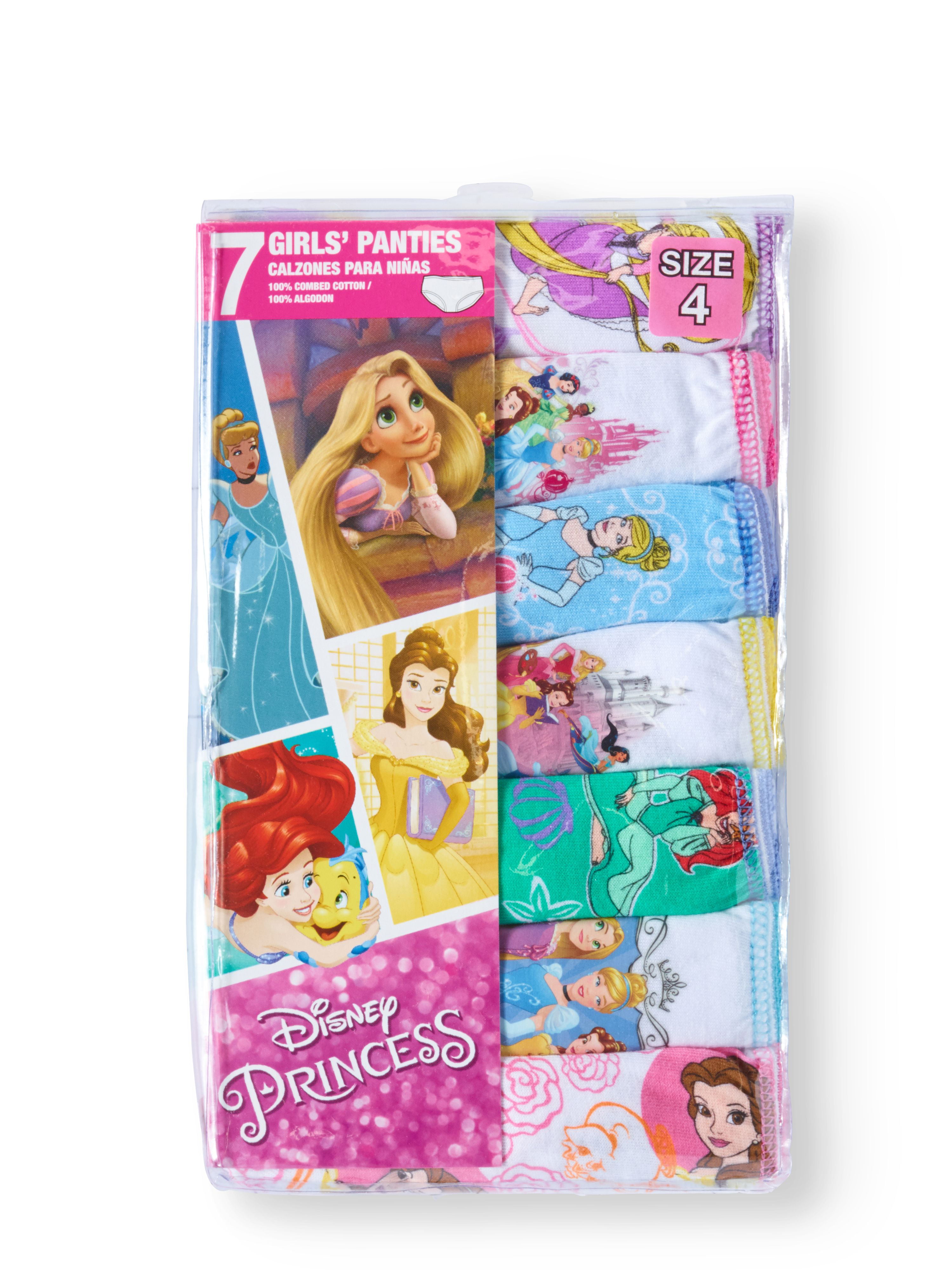 Disney Princess Girls Brief Underwear 7-Pack, Sizes 4-8 
