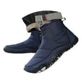 thumbnail image 3 of adviicd Mens Boots Mens Barefoot Boots Shoes Minimalist Winter Snow Boots Warm Ankle Booties with Arch Support (Blue,9.5), 3 of 6