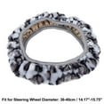 thumbnail image 2 of Unique Bargains 36-40cm Elastic Leopard Pattern Faux Fur Winter Warm Car Steering Wheel Cover Universal Gray, 2 of 5