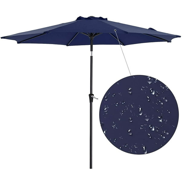 Barton 11 Ft Large Outdoor Patio Umbrella Shade Tilt With 8 Sy Ribs Blue Com Outdoor Patio Umbrella Shade Tilt, Large Patio Umbrellas That Tilt