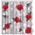 thumbnail image 1 of Red Roses Shower Curtain - Beautiful Red and Beige Roses Flower Pattern, Home Decor Waterproof Polyester Fabric with Hooks, 72"x72", Adds Elegance and Romance to Any Bathroom, 1 of 2
